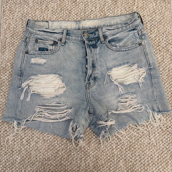 American Eagle Outfitters Pants - American Eagle Outfitters Light Blue Distressed Jean Shorts